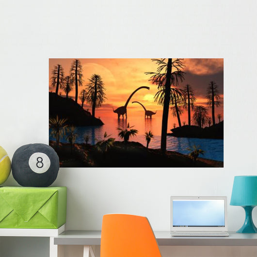 Pair Omeisaurus Dinosaurs from Wall Decal