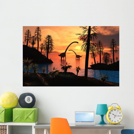 Pair Omeisaurus Dinosaurs from Wall Decal