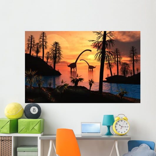 Pair Omeisaurus Dinosaurs from Wall Decal