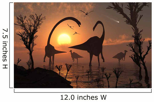 Omeisaurus and Duckbill Dinosaurs Wall Decal Design 1