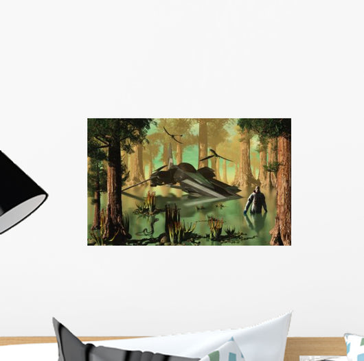 Astronaut Wades through Swamp-like Wall Decal