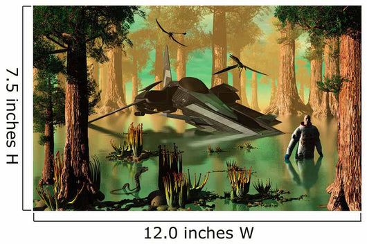 Astronaut Wades through Swamp-like Wall Decal