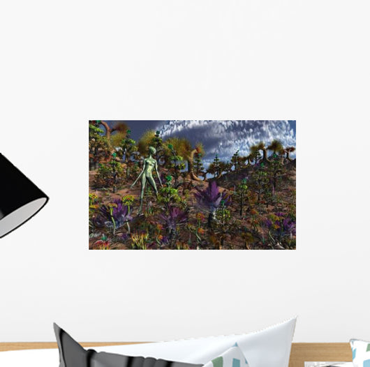 Alien Being Surveys Colorful Wall Decal