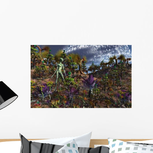 Alien Being Surveys Colorful Wall Decal