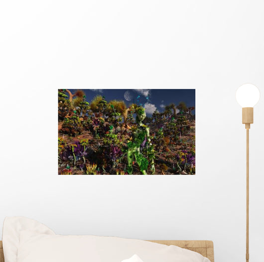 Alien Being Blending into Wall Decal