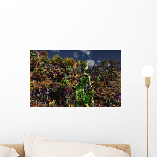 Alien Being Blending into Wall Decal