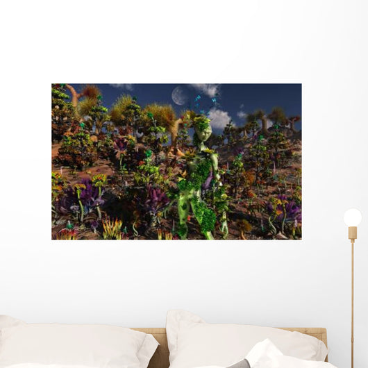 Alien Being Blending into Wall Decal