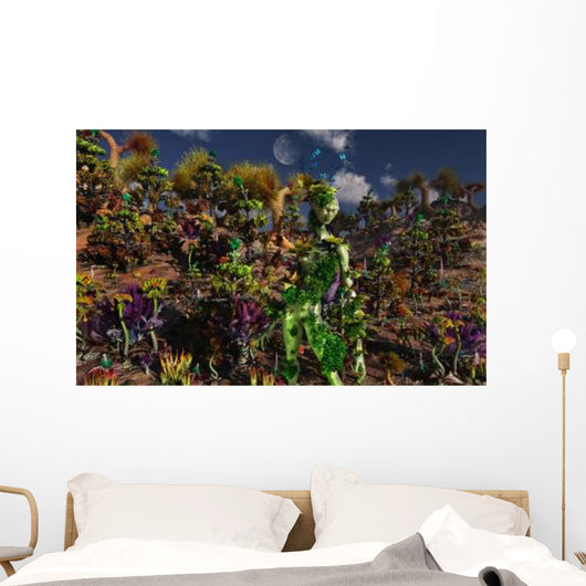 Alien Being Blending into Wall Decal