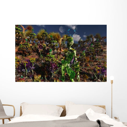 Alien Being Blending into Wall Decal