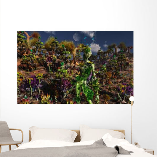 Alien Being Blending into Wall Decal