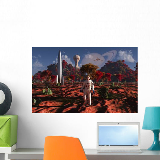 Alien Being Watches Human Wall Decal