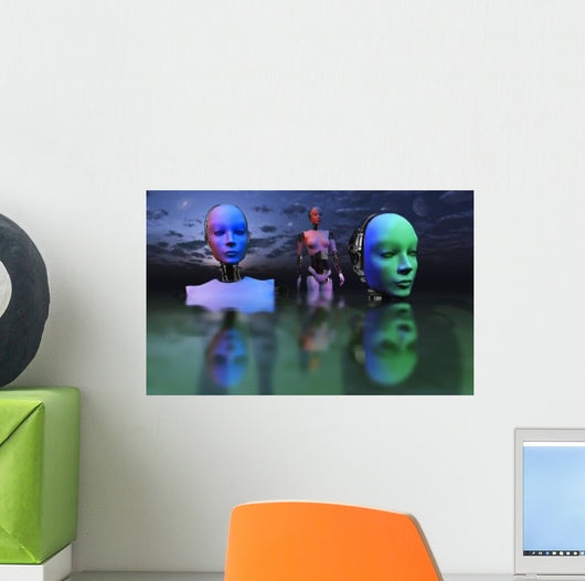 Three Robots Link to Wall Decal