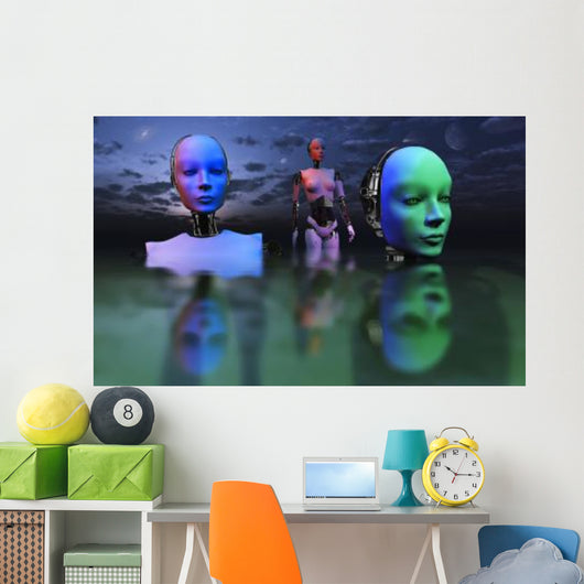 Three Robots Link to Wall Decal