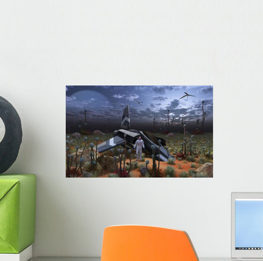 Astronaut Surveys Desert like Wall Decal