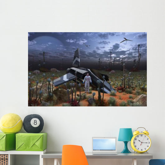 Astronaut Surveys Desert like Wall Decal