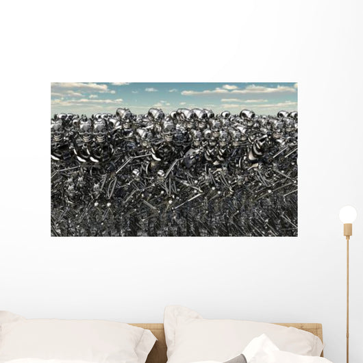 Large Gathering Robots about Wall Decal