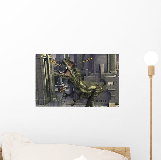 Cloned Allosaurus Being Sedated Wall Decal