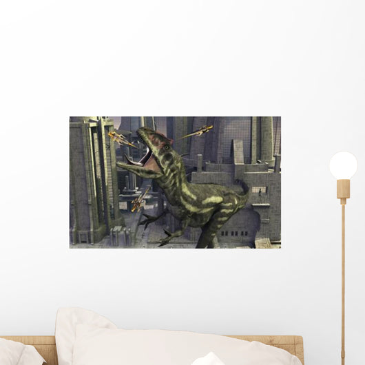 Cloned Allosaurus Being Sedated Wall Decal
