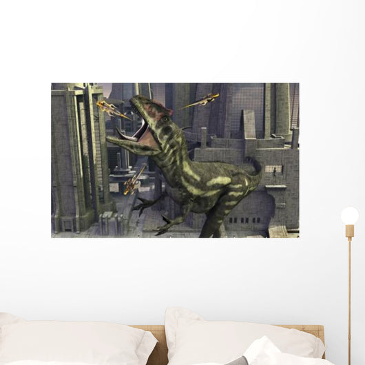 Cloned Allosaurus Being Sedated Wall Decal