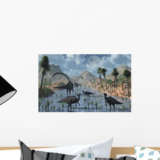 Sauropod and Duckbill Dinosaurs Wall Decal Design 2