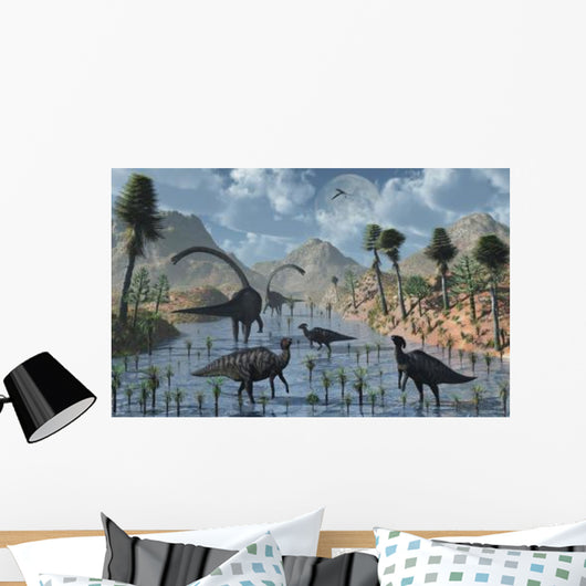 Sauropod and Duckbill Dinosaurs Wall Decal Design 2