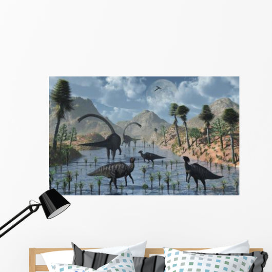 Sauropod and Duckbill Dinosaurs Wall Decal Design 2