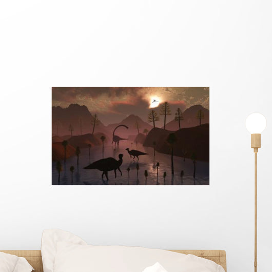 Sauropod and Duckbill Dinosaurs Wall Decal Design 1