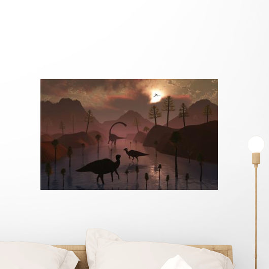 Sauropod and Duckbill Dinosaurs Wall Decal Design 1