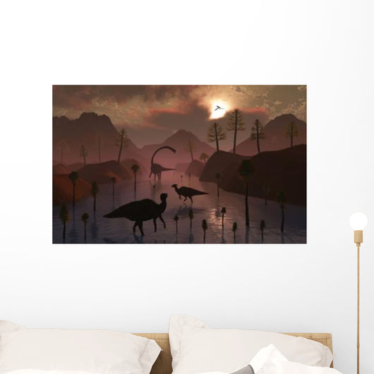 Sauropod and Duckbill Dinosaurs Wall Decal Design 1