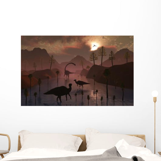 Sauropod and Duckbill Dinosaurs Wall Decal Design 1