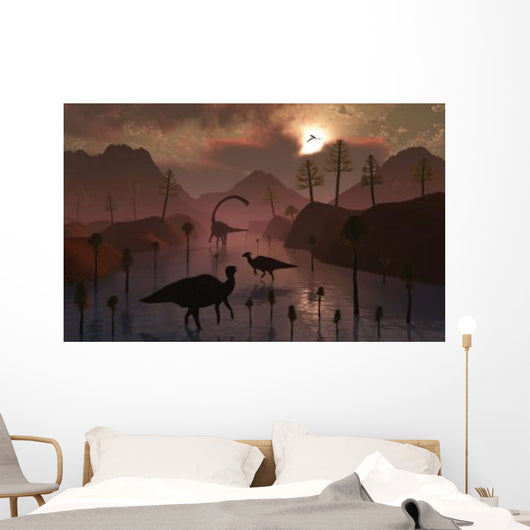 Sauropod and Duckbill Dinosaurs Wall Decal Design 1