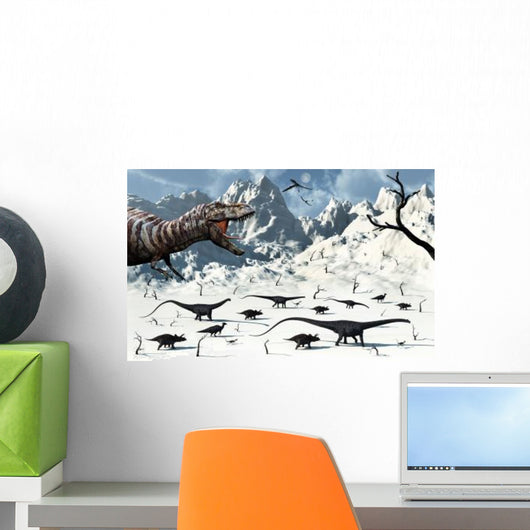Tyrannosaurus Rex Stalks Mixed Wall Decal