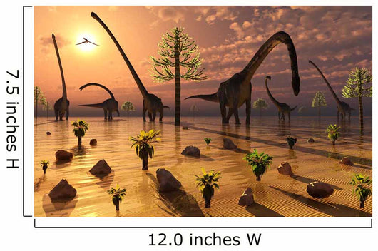 Herd Omeisaurus Dinosaurs Grazing Wall Decal