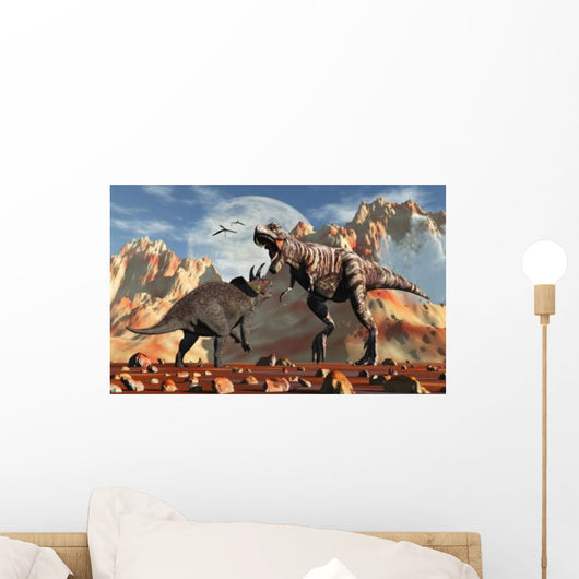 Tyrannosaurus Rex and Triceratops Wall Decal