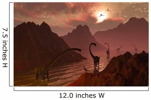 Herd Omeisaurus Dinosaurs Prehistoric Wall Decal Design 1