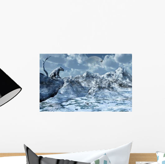 Lone Sabre Toothed Tiger Wall Decal
