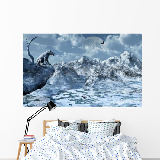 Lone Sabre Toothed Tiger Wall Decal