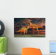 Robotic T Rex Triceratops Wall Decal