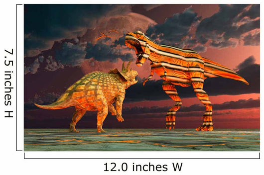 Robotic T Rex Triceratops Wall Decal