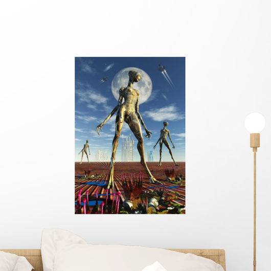 Alien Reptoid Beings Wearing Wall Decal