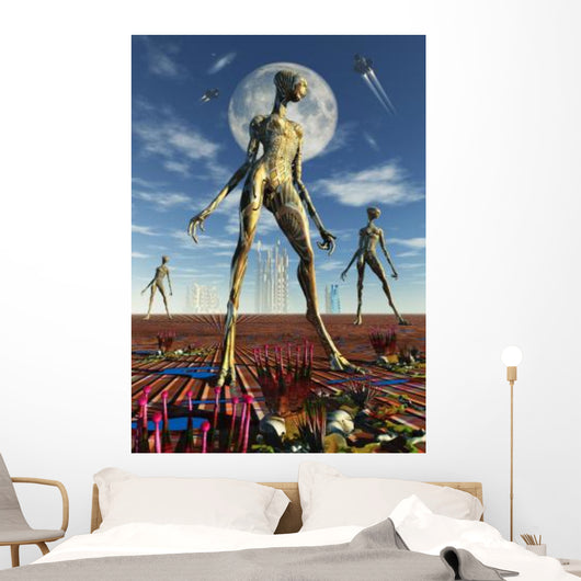 Alien Reptoid Beings Wearing Wall Decal