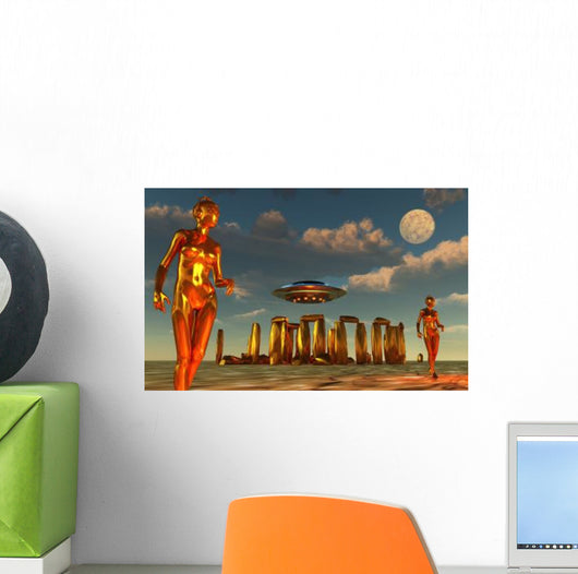 Alien Interdimensional Beings Recharge Wall Decal Design 3