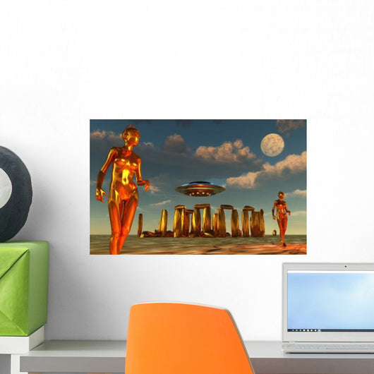 Alien Interdimensional Beings Recharge Wall Decal Design 3
