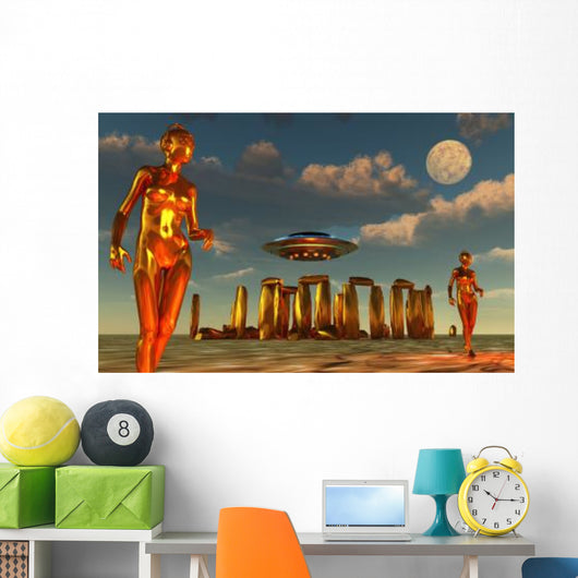 Alien Interdimensional Beings Recharge Wall Decal Design 3