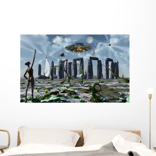 Alien Interdimensional Beings Recharge Wall Decal Design 2