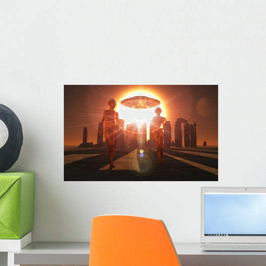 Alien Interdimensional Beings Recharge Wall Decal Design 1