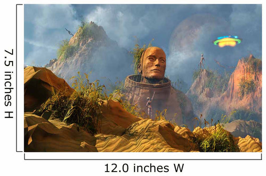 Reptoid Aliens Discover Statue Wall Decal