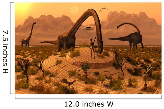 Omeisaurus Dinosaurs Communicating with Wall Decal