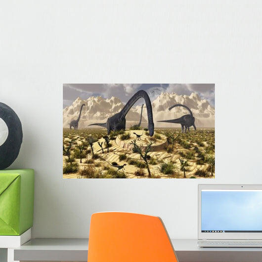 Dinosaur Discovers Buried Ufo Wall Decal