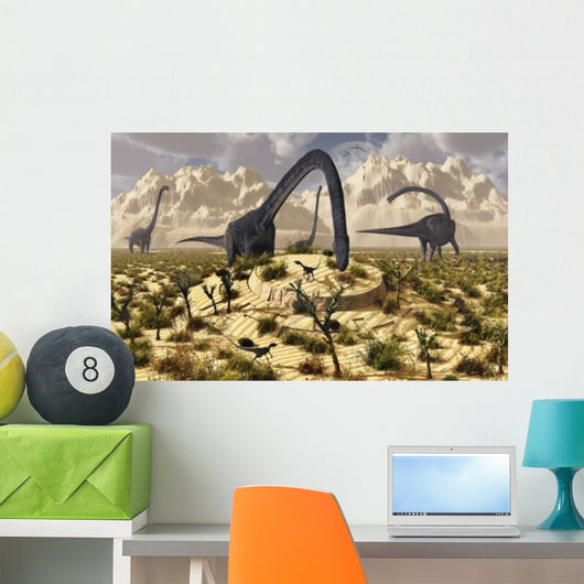 Dinosaur Discovers Buried Ufo Wall Decal